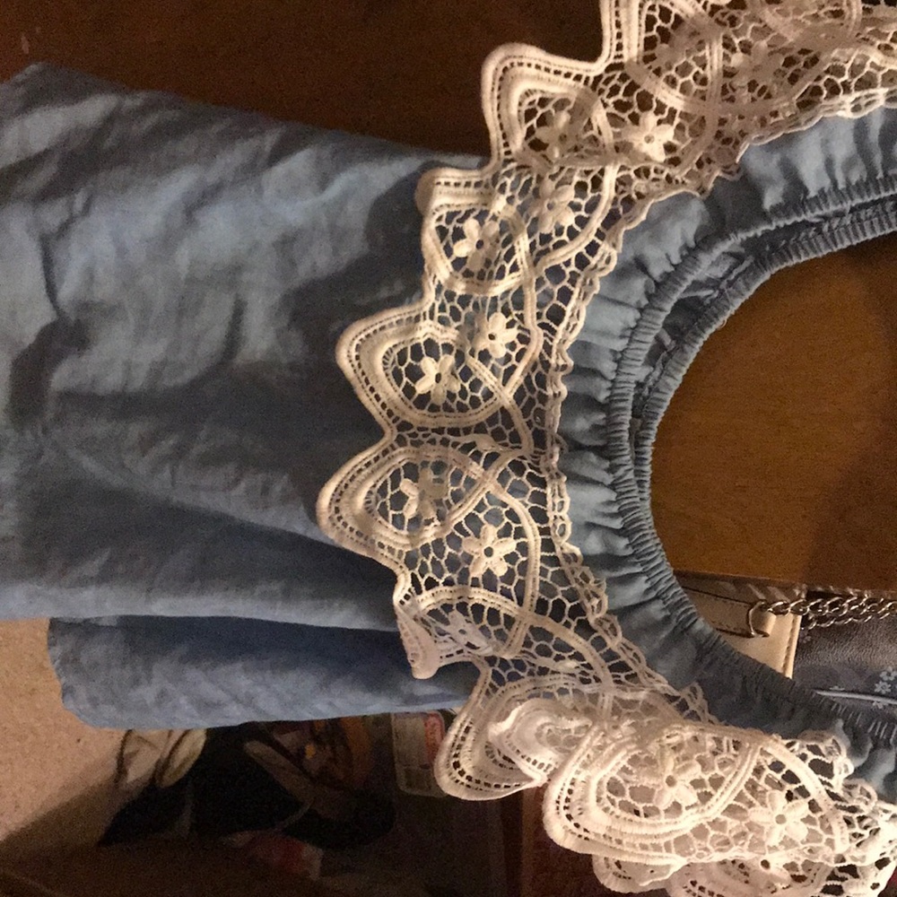 Denim off the shoulder top